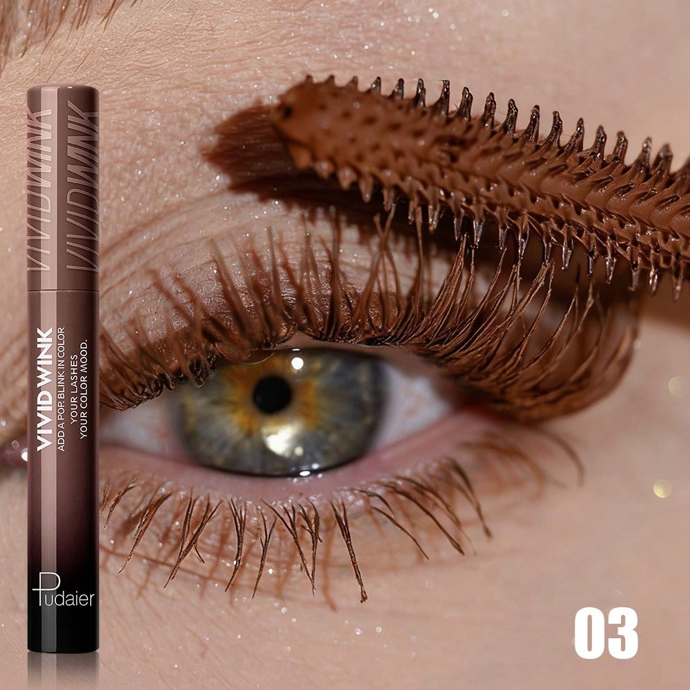 Pudaier Levendige Kleur Mascara, Waterdichte Volumiserende & Verlengende Mascara, Hoog Gepigmenteerde Vlekbestendige Langdurige Formule, Creëert Gedefinieerde Wimperen, Geen Klontjes Opvallende Make-up, Geschikt Voor Feesten, Vakanties, Avondjes Uit En Gedurfde Heldere Looks