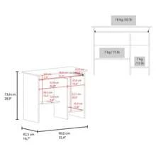 Computer Desk With Open Storage, White - White + Particle Board + Melamine - View 4