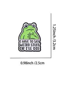 1pc Funny Cartoon Personalized Letter Frog Brooch Badge For Women, Backpack Decoration Accessory, Suitable For Daily Commute And Party Wear - Green - View 3
