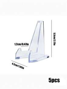 5/10/20pcs Acrylic Card Display Stands, Transparent Card Holders, Mini Card Holders, Suitable For Sports Cards, Trading Cards, Graded Cards, Transparent Plastic Card Clips, Commercial Price Tags, Menu Labels, Party And Wedding Guest Cards - Clear - View 12