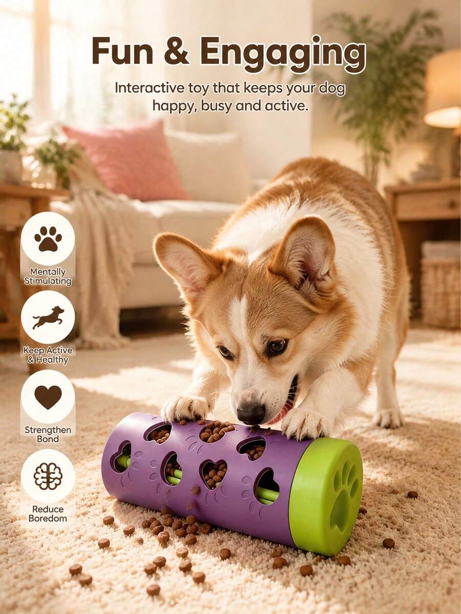 New Detachable Pet Slow Feeder Toy | Durable Chewable Treat Roller, Energy Consumption, Boredom Relief, Suitable For Small And Medium Cats And Dogs, Indoor And Outdoor Use