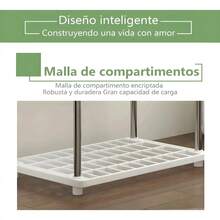 Genérico Estante de Almacenamiento 4 Niveles con 4 ganchos, Organizador Multinivel para Cocina, Despensa, Baño, Lavandería y Clóset, Fácil Montaje, Resistente al Agua - Blanco - Ver 7