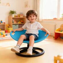 360-Degree Rotating Sensory Chair Suitable For - Oval Egg-Shell Design With Ergonomic Textured Surface, Durable Plastic, Anti-Slip Base & Cushion For Balance Training, Core Strength, For Office Focus & Rehab Chair - Blue - View 11