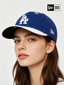 New Era Royal Blue LA Star Baseball Cap, White Dual-Tone Brim, Unisex American Vintage OOTD Accessory - Blue and White - View 2
