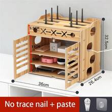 Management Box Multifunctional Router Storage Box Wooden Rack Does Not Block Signal Light Placement - View 2