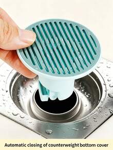 Shower Drain Cover With Automatic Open/Close Function And Built-In Filter, Anti-Odor Bathroom Drain Core, Anti-Clogging Bathroom Drain, Suitable For Shower, Kitchen And Balcony - Multiple Styles - View 2