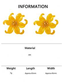1 Pair/6 Pairs Colorful Flower Earrings Set, Niche Exaggerated Lily Large Flower Ear Accessories, Beach Vacation Vibe - Flower Earrings - View 10