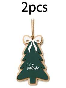 Custom Christmas Tree Wooden Plaque, Personalized Gift Decor, Farmhouse Holiday Ornament, Customized Name Tag For Xmas Tree, Customizable Present Decoration, Festive Home Hanging Sign, Christmas Gift For Family, Christmas Ornament, Living Room Decor - Style a - View 19