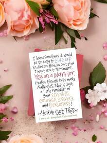 OBOVAY Inspirational Warrior Card - Encouragement & Strength Reminder, Perfect For Anyone, Everyday Office Essentials - View 2