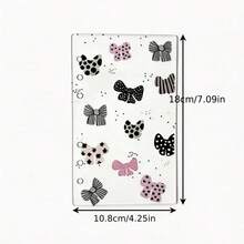 1pc Cute A6 Acrylic Insert Cover, Animal Print Heart And Bow Design Transparent Planner Case, Aesthetic Notebook Accessory, Compatible With 6-Hole Binders - A - View 9