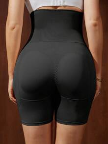 1pc Women's Shapewear Pants, Abdominal Compression, Flat Tummy Shaping, Waist Training, Butt Lifting Shorts, Underwear, Adjustable 3 Level Hook And Eye, Removable Butt Pads, Hip Pads, LUVIEE - Black - View 6