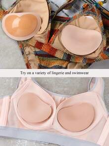 2 buah/Set Bantalan Bra Perekat Diri Wanita, Dapat Dilepas & Dicuci, Desain Tebal, Memperindah Bentuk Payudara, Cocok Untuk Bra Dan Pakaian Dalam - segi tiga - View 5
