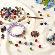 23 10mm Polymer Clay Rhinestone Beads, Sparkling Fancy Diamond Beads, For DIY Products Such As Bracelets, Necklaces, And Keychains. - 23pcs - View 1