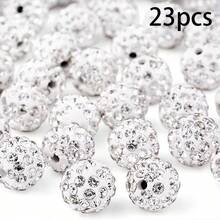 23 10mm Polymer Clay Rhinestone Beads, Sparkling Fancy Diamond Beads, For DIY Products Such As Bracelets, Necklaces, And Keychains. - 23pcs - View 10