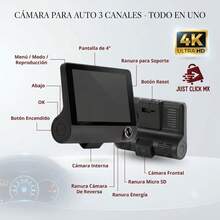 Car Dvr Camera 3 In 1 Front Interior Reverse Full HD - View 4