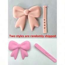 2pcs Pink Bow Decor Earphone Accessories, Cute Printed Bow Fashionable Earphone Attachments, Christmas Gift For Gamer Girls - Pink/2pcs - View 10