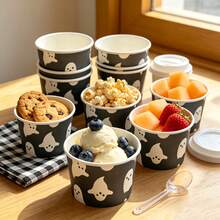 Halloween Cute Ghost Pattern Paper Bowls, Disposable Party Snack Cups, Suitable For Hot & Cold Foods, Perfect For Adult Halloween Night Parties, Office Spooky Gatherings, Cosplay Events, Haunted House Parties And Snack Distribution - View 6