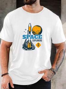 Men's Pure Cotton Short Sleeve T-Shirt Casual Summer Basic Everyday Wear Comfortable Breathable Round Neck Tee - 白色 - 查看 6
