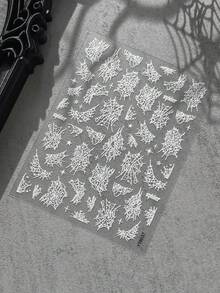 Halloween Jelly Nail Stickers, Star Spider Web Holographic Gothic Self-Adhesive Nail Decals Versatile DIY Manicure Decor - Multicolor - View 6