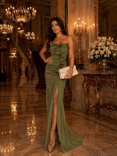 Vestido sereia de festa para eventos especiais   Sexy  EleganteElegância    Costas nuas / sem costas    Coquetel