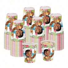 10/30/50PCS Ocean Romance Mona Theme Party Cups, Disposable Paper Cups, Suitable For Birthday Parties, Wedding Parties And Kitchens. - Multicolor - View 3