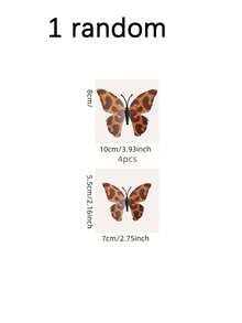 3D Leopard Print Butterfly Wall Sticker, Self-Adhesive Brown Leopard Spot Butterfly Decal, Magnetic Fridge Magnet, DIY Art Decor, Suitable For Living Room, Bedroom, Kitchen, Office - Various - View 13