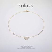 Yokizy Freshwater Pearl Heart Necklace S925 Silver 3-4mm High Luster Handmade Woven Daily Date Women Gift Style - Multicolor - View 3