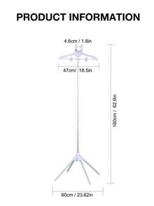 Vertical Home Steamer Stand, Ironing Storage Set, Includes Steamer Rack, Handheld Ironing Board, Clothes Brush And Storage Bag, Handheld Ironing Independent Support Stand, Foldable Floor Standing - C - View 5