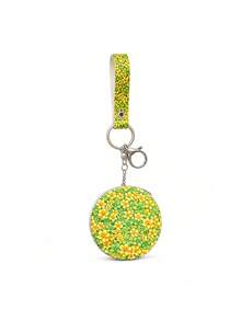 1pc Floral Portable Double-Sided Folding Makeup Mirror, Daily Makeup Mirror With Lanyard Keychain, Mini Pocket Mirror, Multi-Color Compact Mirror For Commuting, Business Trip, Travel, Anti-Drop Shell Magnifying Mirror, Can Be Hung On Bag - Multicolor - View 8
