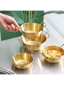 Brushed Stainless Steel Mixing Bowl, Double-Sided Handles, Rivet-Reinforced Flat Bottom Prep Bowl, Anti-Splash Metal Bowl, Suitable For Beating Eggs, Making Sauces, Mixing Salads, Serving Fruit And Yogurt - View 9