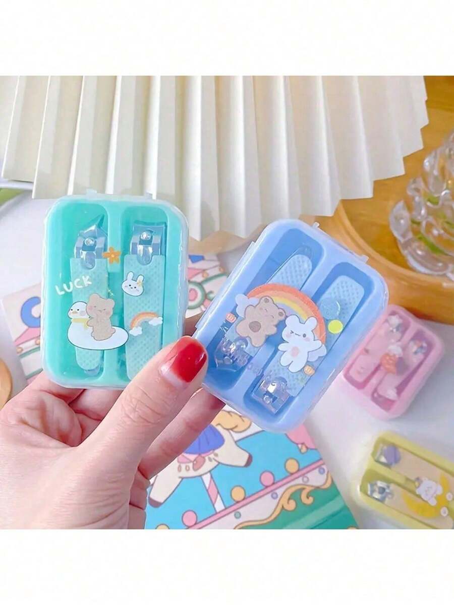 Portable Nail Clippers And Nail Clippers Small Non-Slip Metal Nail Clippers For Girls With Cartoon Storage Box Set, Suitable For Camping And Family Use - Multiple Styles - View 1
