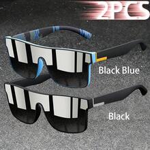 WSZ 2PCS Latest Fashion Vintage Square Sports Glasses Flat Frame Street For Unisex Eyewear For Choice For Outdoor Vacation And Daily Clothing Matching - 2PCSF766 - View 21