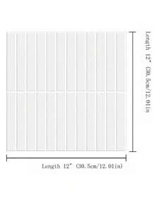 10/20/40pcs (Thickened Design) 2D Straight Line Mosaic Self-Adhesive Backsplash Tiles, Kitchen Anti-Splash Tiles, Self-Adhesive Tiles For Kitchen And Bathroom, Thickened Waterproof, Home Decor - Multicolor - View 2