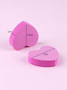50Pcs/Pack Mini Heart Nail Buffers Double Sided Foam Rose Black Nail File Blocks Reusable Nail Polishing Sanding Blocks For Home Salon Manicure Natural Nail Shaping - Multicolor - View 6