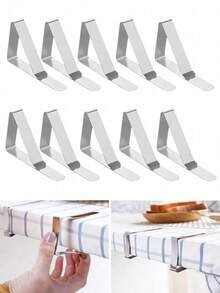 24/6/12/1pc Stainless Steel Tablecloth Clips, Heavy Duty Rust-Proof Non-Slip Tablecloth Fixing Clips, Smooth Edge Elastic Table Clips, Practical And Sturdy Picnic Outdoor Table Decoration Fixing Accessories - Multicolor - View 15
