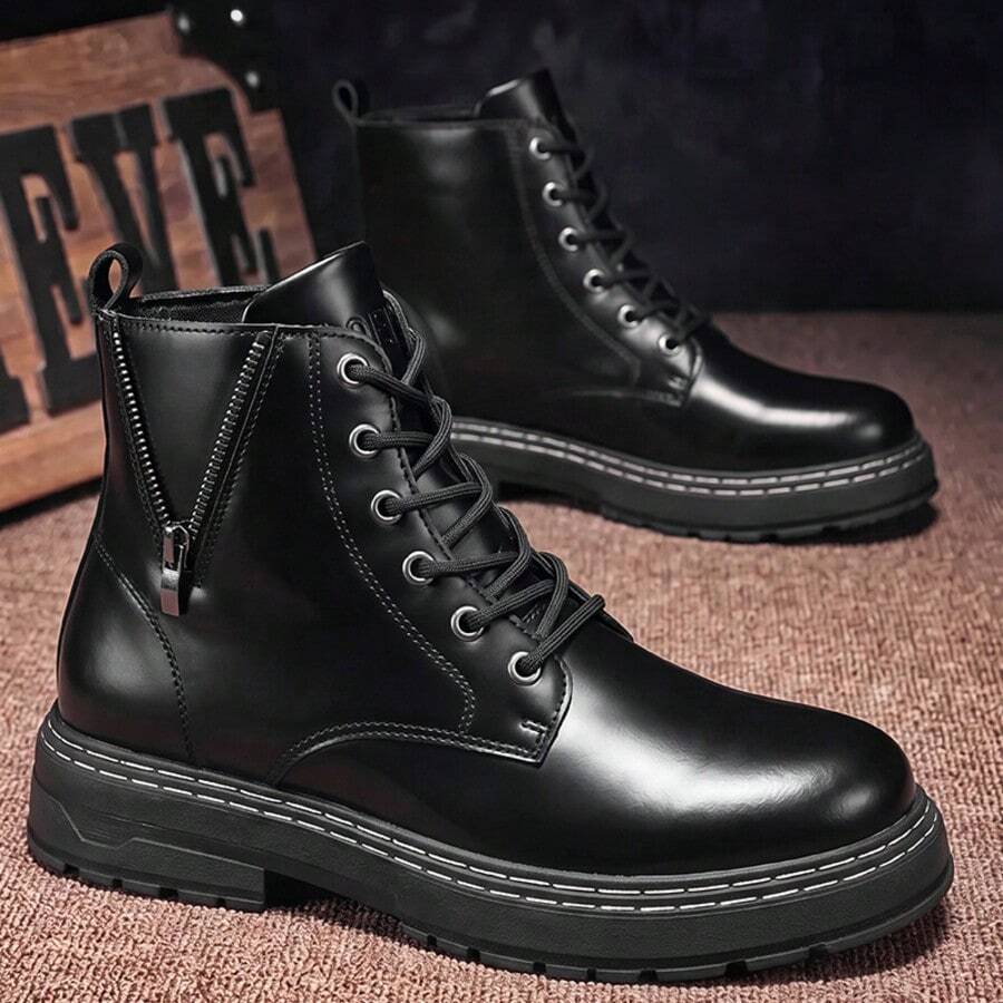 2026 New Men's Fashion Versatile Business Casual Shoes - Black - View 1
