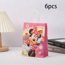 Túi quà giấy mini phong cách hoạt hình dễ thương, in họa tiết chuột chấm bi, túi quà hình chữ nhật màu hồng & xanh, túi đựng kẹo quà tặng cho tiệc sinh nhật trẻ em - Xem 5