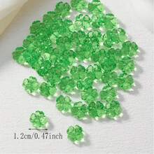 20Pcs Transparent Faceted Four Leaf Clover Acrylic Beads, Green Clover Spacer Beads For DIY Bracelet Necklace Jewelry Making - Green - View 3