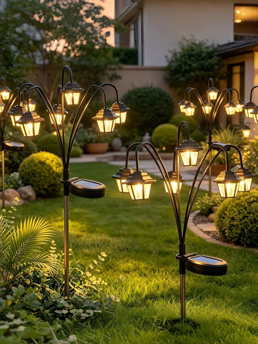 Solar Palace Lantern Light, Waterproof, With Ground Stake Solar Garden Light, Christmas, Halloween, Thanksgiving Outdoor Decoration, Suitable For Yard, Garden, Driveway, Villa, Outdoor Decoration, Autumn Decoration, Outdoor Home Decor