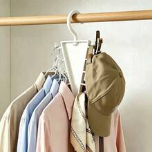 1pc V-Shaped Double-Sided Hanger Storage Rack, 12-Hook Multi-Function Closet Organizer, Suitable For Hats, Scarves, Belts, Ties - Multicolor - View 7