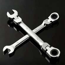 1pc Ratchet Combination Wrench Set, Multi-Function Universal Wrench, Automotive Repair Tool For Men - Silver - View 10