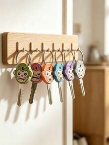 1/3/6pcs Fun ID Colorful Pvc Monkey Key Covers - Soft Key Caps For Easy Key Sorting At Home - Ideal For Family & Friends, Perfect Stocking Stuffer Gift - View 5