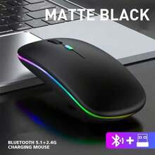 Mouse Nirkabel, Baterai Isi Ulang, Senyap, Desain Ultra Tipis (Penerima Bluetooth dan USB 2.4Ghz) Mouse Komputer Portabel, Cocok untuk Laptop dan Perangkat Apple - MultiWarna - View 10
