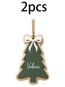 Custom Christmas Tree Wooden Plaque, Personalized Gift Decor, Farmhouse Holiday Ornament, Customized Name Tag For Xmas Tree, Customizable Present Decoration, Festive Home Hanging Sign, Christmas Gift For Family, Christmas Ornament, Living Room Decor - Style a - View 10