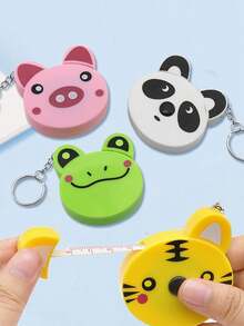 Cartoon Animal Tape Measure Keychain, Double-Sided Scale Automatic Retractable Tape Measure - Soft Body-Hugging Measuring Tape With Ergonomic Handle, Portable Tailor Ruler Suitable For Tailoring And Home Use, Can Measure Waist, Chest, Height - Perfect For Fabric And DIY Projects - Multicolor - View 3