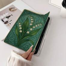 1件復古波浪邊格紋藍莓雙面對稱印花平板保護殼，相容 iPad PRO/AIR、、小米 Pad 5/6/7、華為 MatePad - 彩色 - 查看 5