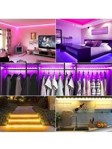 USB Powered RGB-LED Light Strip With 24-Key Remote Control, Multi-Mode Adjustable Brightness Flexible Light Bar, Suitable For Christmas Tree, Bedroom, Gaming Room, Holiday Party Atmosphere Decoration - One Size Fits All - View 4