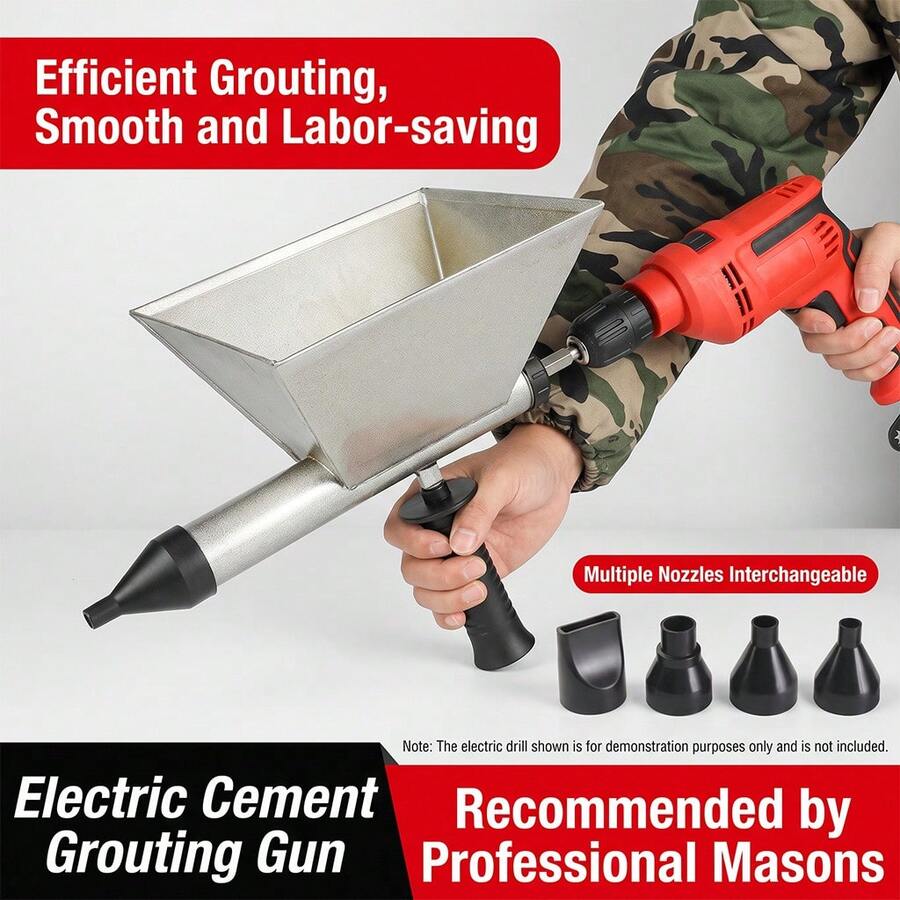 Cement Grouting Gun With Multiple Interchangeable Nozzles - B - View 1