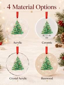 Custom Christmas Tree Tag Ornament, Personalized Holiday Hanging Decor, Festive Xmas Tree Pendant, Customized Family Name Keepsake, Customizable Home Decoration, Winter Party Decor, Secret Santa Gift, Christmas Gift, Christmas Decorations, Couples - Style a - View 7