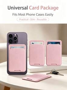 Phone Back Adhesive Card Slot, Universal Phone Card Holder, With Adhesive Seal, Suitable For Multiple Phone Models, Can Hold Access Cards, Credit Cards - Multicolor - View 4